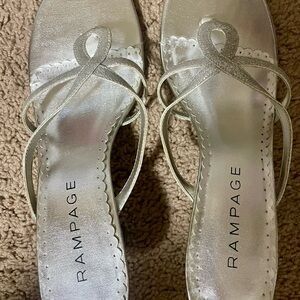 Rampage Metallic Silver Heeled Sandals